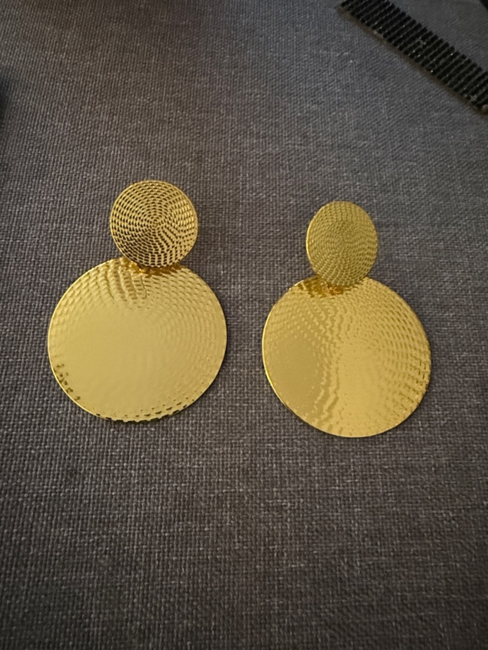 Gold Disc Drop Earrings - Elegant Women Jewelry